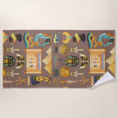 Ägyptisches altes Hieroglyphisches Muster Strandtuch (Vorderseite)