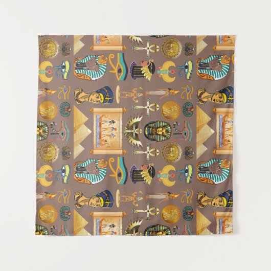 Ägyptisches altes Hieroglyphisches Muster Wandteppich (Vorderseite (Horizontal))