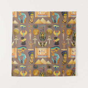 Ägyptisches altes Hieroglyphisches Muster Wandteppich