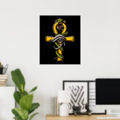 Ägyptisches Ankh-Auge des Horus-alten Schlangensym Poster (Heimbüro)
