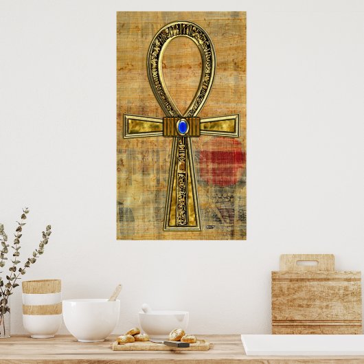 Ägyptisches Ankh-Kreuz Poster (Küche)