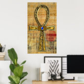 Ägyptisches Ankh-Kreuz Poster (Heimbüro)
