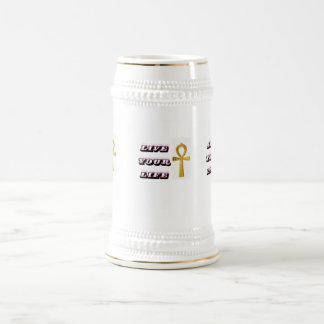 Ägyptisches Ankh-Lebenszitat - Goldener Schlüssel  Bierglas