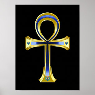 Ägyptisches Ankh und Skarabäen Poster
