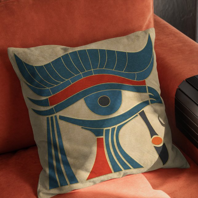 Ägyptisches Art-Deco-Auge des Horus Kissen (Von Creator hochgeladen)