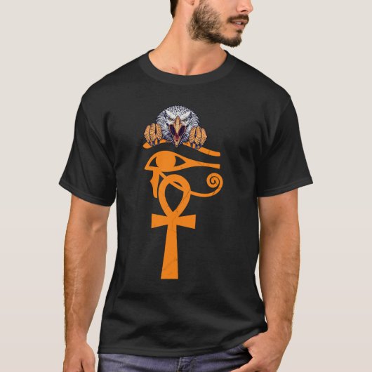 Ägyptisches Auge des Horus Ankh Ägyptischer Archäo T-Shirt (Vorderseite)