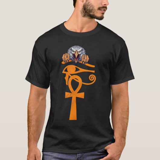 Ägyptisches Auge des Horus Ankh Ägyptischer Archäo T-Shirt (Vorderseite)