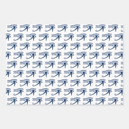Ägyptisches Auge des Horus Blue Amulet Geschenkpapier Set (Vorderseite)