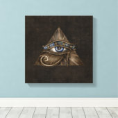 Ägyptisches Auge des Horus - digitale Kunst des Wa Leinwanddruck (Insitu (Holzboden))