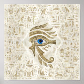 Ägyptisches Auge des Horus - Gold und Perle Poster (Vorne)