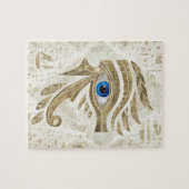Ägyptisches Auge des Horus - Gold und Perle Puzzle (Horizontal)