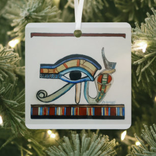 Ägyptisches Auge des Horus Keramik Square Ornament Aus Metall