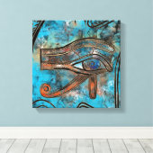 Ägyptisches Auge des Horus - Wadjet - gemischte Me Leinwanddruck (Insitu (Holzboden))