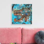 Ägyptisches Auge des Horus - Wadjet - gemischte Me Leinwanddruck (Insitu (Wohnzimmer))