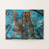 Ägyptisches Auge des Horus - Wadjet - gemischte Me Puzzle (Horizontal)