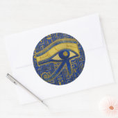 Ägyptisches Auge des Horus - Wadjet Lapis Lazuli Runder Aufkleber (Umschlag)