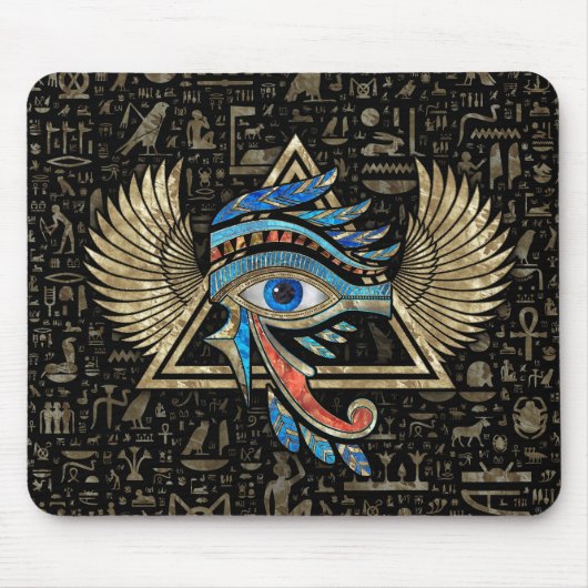Ägyptisches Auge des Horus - Wadjet-Ornament Mousepad (Vorne)