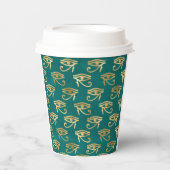 Ägyptisches Auge des Horusmusters Pappbecher (Vorderseite)