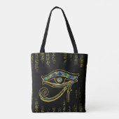 Ägyptisches Auge von Horus auf Hieroglyphen und Tasche (Rückseite)