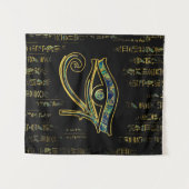 Ägyptisches Auge von Horus auf Hieroglyphen und Wandteppich (Vorderseite (Horizontal))