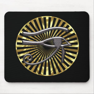 Ägyptisches Auge von Horus Gold und Schwarzem Mousepad