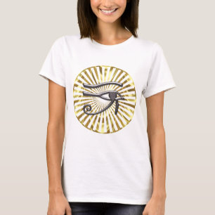 Ägyptisches Auge von Horus Gold und Schwarzem T-Shirt
