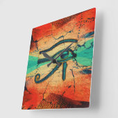 Ägyptisches Auge von Horus - Ra Quadratische Wanduhr (Winkel)