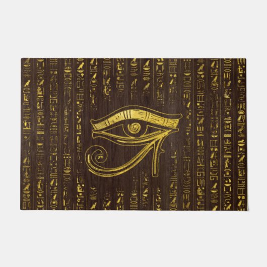 Ägyptisches Auge von Horus und von Hieroglyphen Fußmatte (Vorderseite)