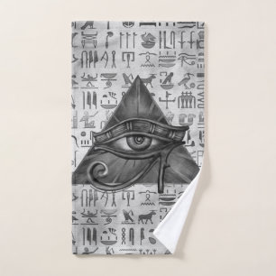 Ägyptisches Auge von Horus - Wadjet Digital Kunst Badhandtuch Set