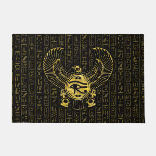 Ägyptisches Auge von Horus - Wadjet Gold und Fußmatte