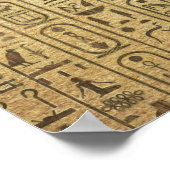 Ägyptisches Auge von Horus - Wadjet Gold und Holz Poster (Ecke)