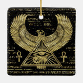 Ägyptisches Auge von Horus - Wadjet Gold und Keramikornament (Rückseite)