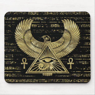 Ägyptisches Auge von Horus - Wadjet Gold und Mousepad