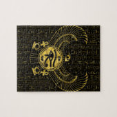 Ägyptisches Auge von Horus - Wadjet Gold und Puzzle (Horizontal)