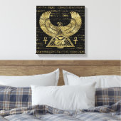 Ägyptisches Auge von Horus - Wadjet Gold und Schwa Leinwanddruck (Insitu (Schlafzimmer))