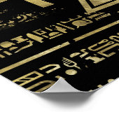 Ägyptisches Auge von Horus - Wadjet Gold und Schwa Poster (Ecke)