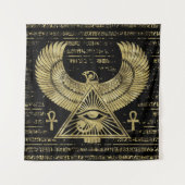Ägyptisches Auge von Horus - Wadjet Gold und Wandteppich (Vorderseite)