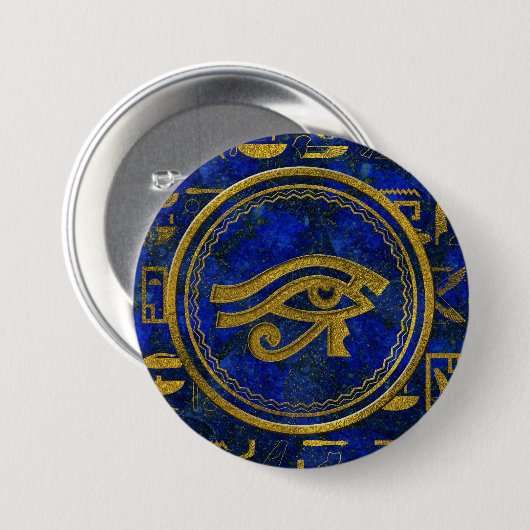 Ägyptisches Auge von Horus - Wadjet Lapislazuli Button (Vorne & Hinten)