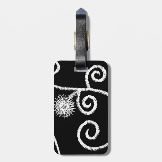 Ägyptisches Blumendesign Gepäckanhänger (Rückseite vertikal)