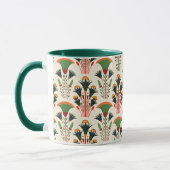 Ägyptisches Blumenmuster, buntes Design Tasse (Links)