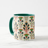 Ägyptisches Blumenmuster, buntes Design Tasse (Vorderseite Links)