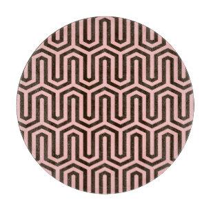 Ägyptisches Deco-Motiv - rosa und Schokolade Schneidebrett