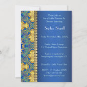 Ägyptisches Deko Blue Gold Sun Brautparty Einladung (Rückseite)