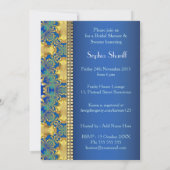 Ägyptisches Deko Blue Gold Sun Brautparty Einladung (Rückseite)