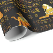Ägyptisches dekoratives Hieroglyphen Muster Geschenkpapier (Rolleneckpunkt)