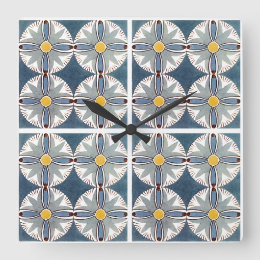 Ägyptisches Design #10 in Emporio Moffa Quadratische Wanduhr (Vorderseite)