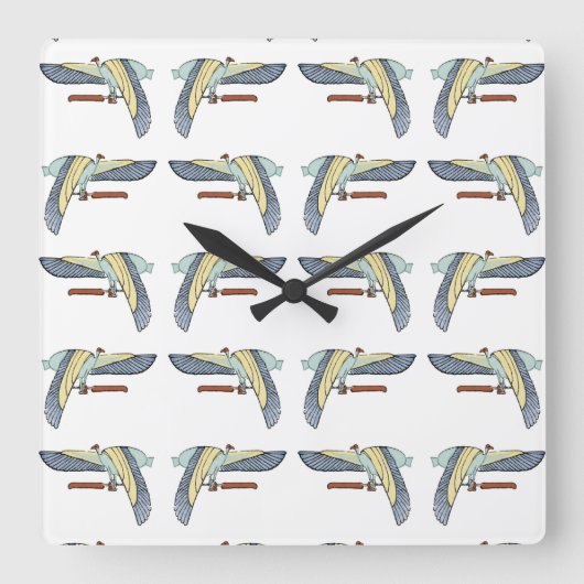 Ägyptisches Design #12 in Emporio Moffa Quadratische Wanduhr (Vorderseite)