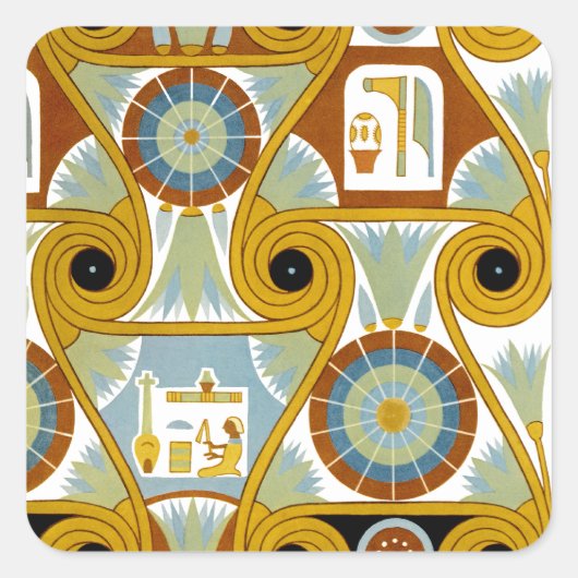 Ägyptisches Design #1 bei Emporio Moffa Quadratischer Aufkleber (Vorderseite)