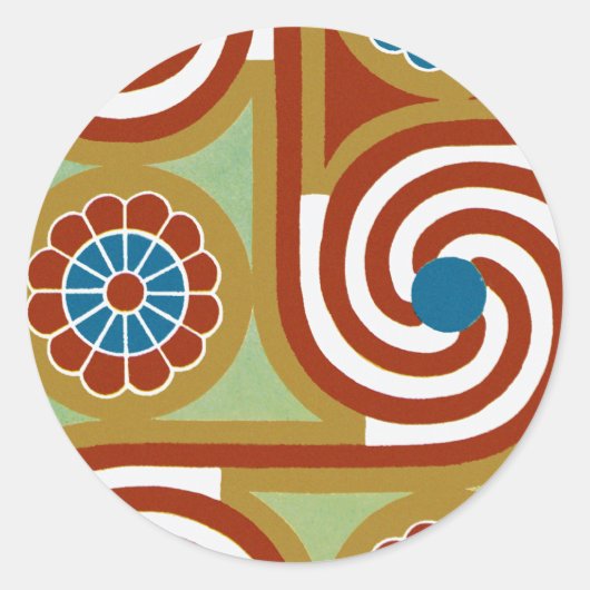 Ägyptisches Design #4 in Emporio Moffa Runder Aufkleber (Vorderseite)