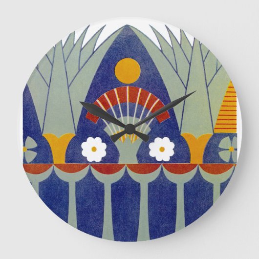 Ägyptisches Design #7 in Emporio Moffa Große Wanduhr (Vorderseite)